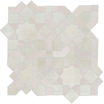 Mosaic House Moroccan tile Ketyani Star 1 White  solid zellige, mosaic, zellij, field, pattern, glaze, classic, stars, intricate 